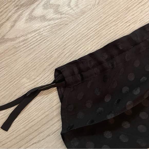 Tibi Black Polka Dot Jacquard Pleated Sculpted Pant High Rise Drawstring Jogger - Picture 6 of 10